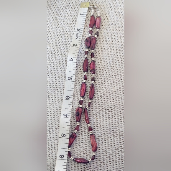 Purple cultured pearls and amethyst necklace - Picture 3 of 6